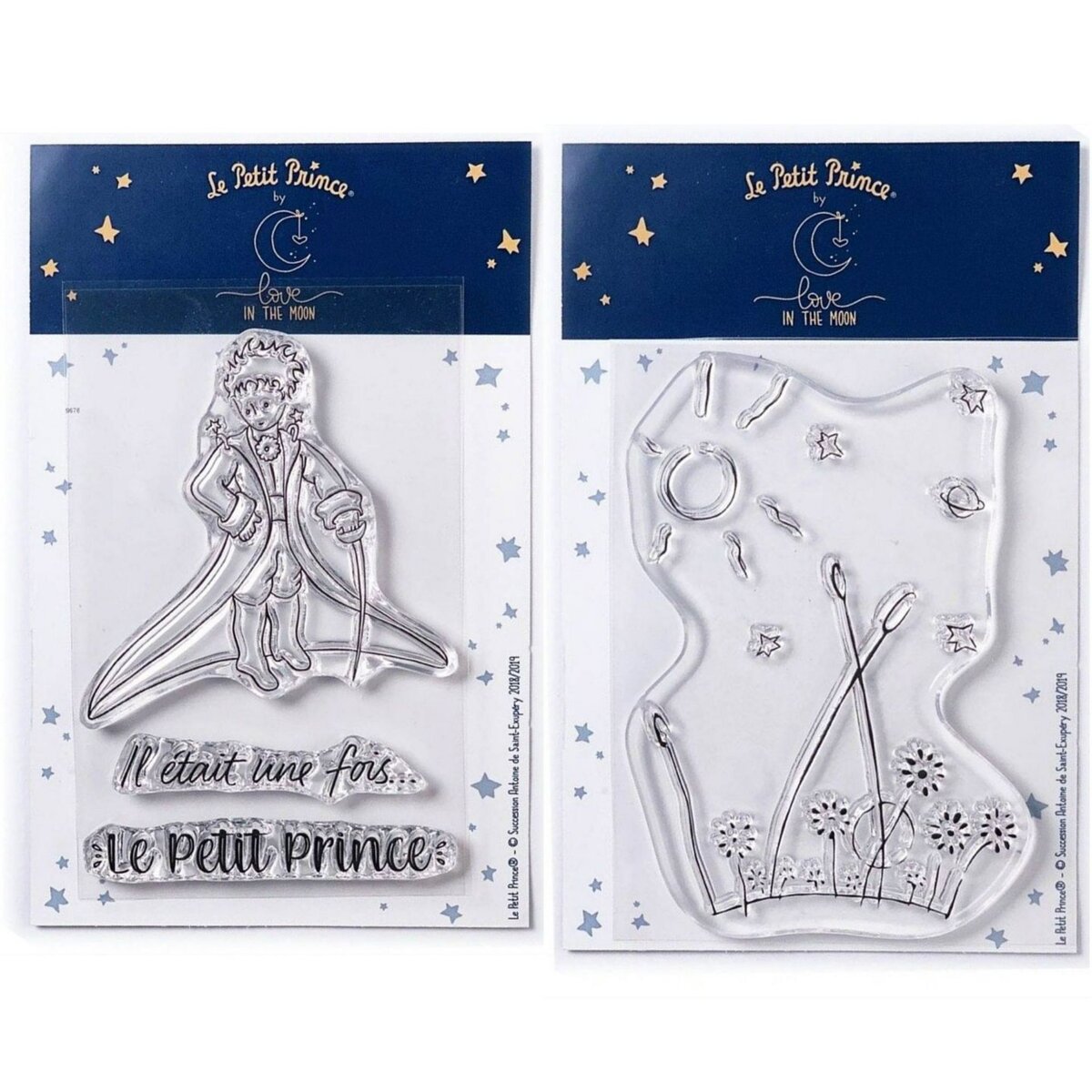  4 Tampons transparents Le Petit Prince Messages et Paysage