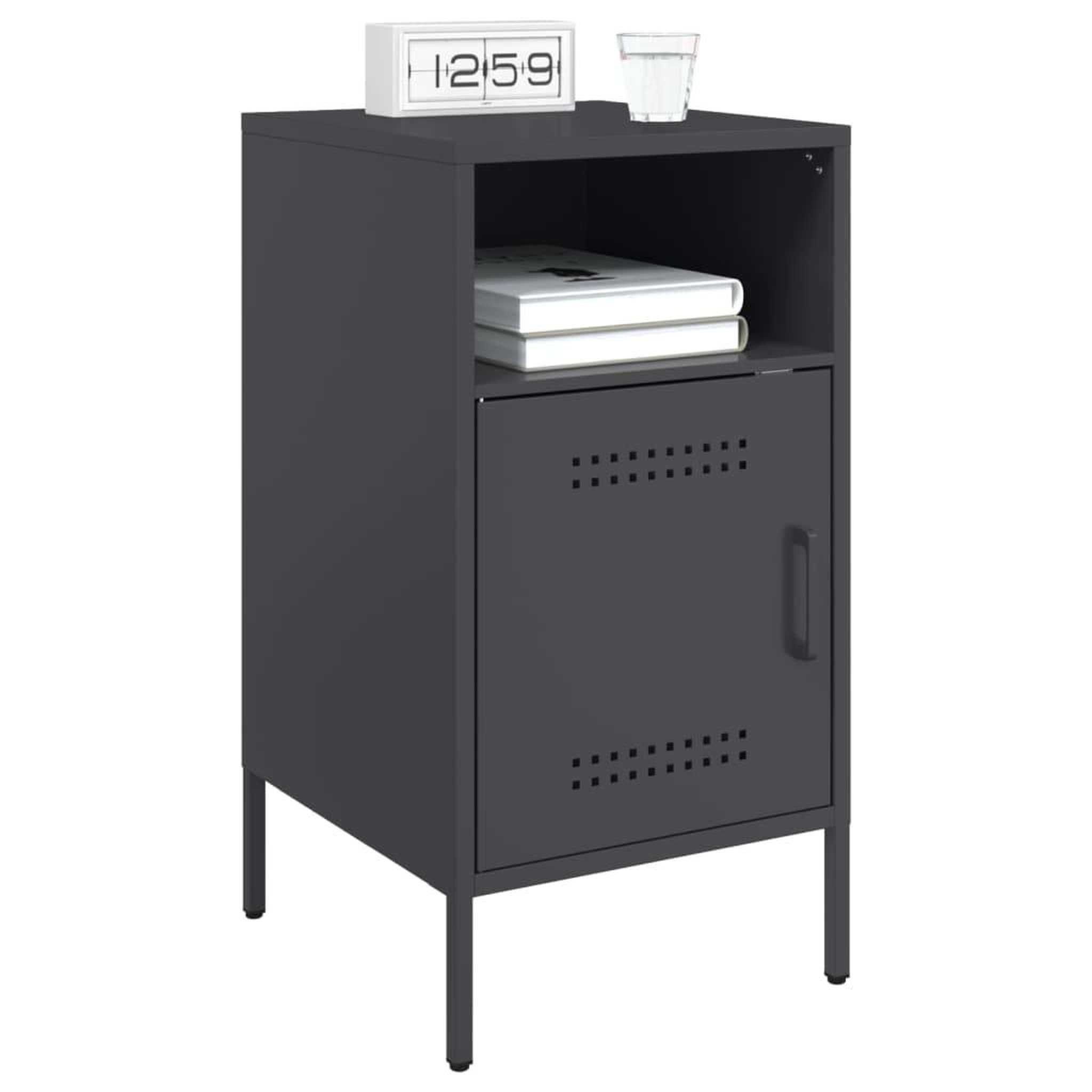 Voir la diapositive 4 : VIDAXL Table de chevet noir 36x39x68 cm acier