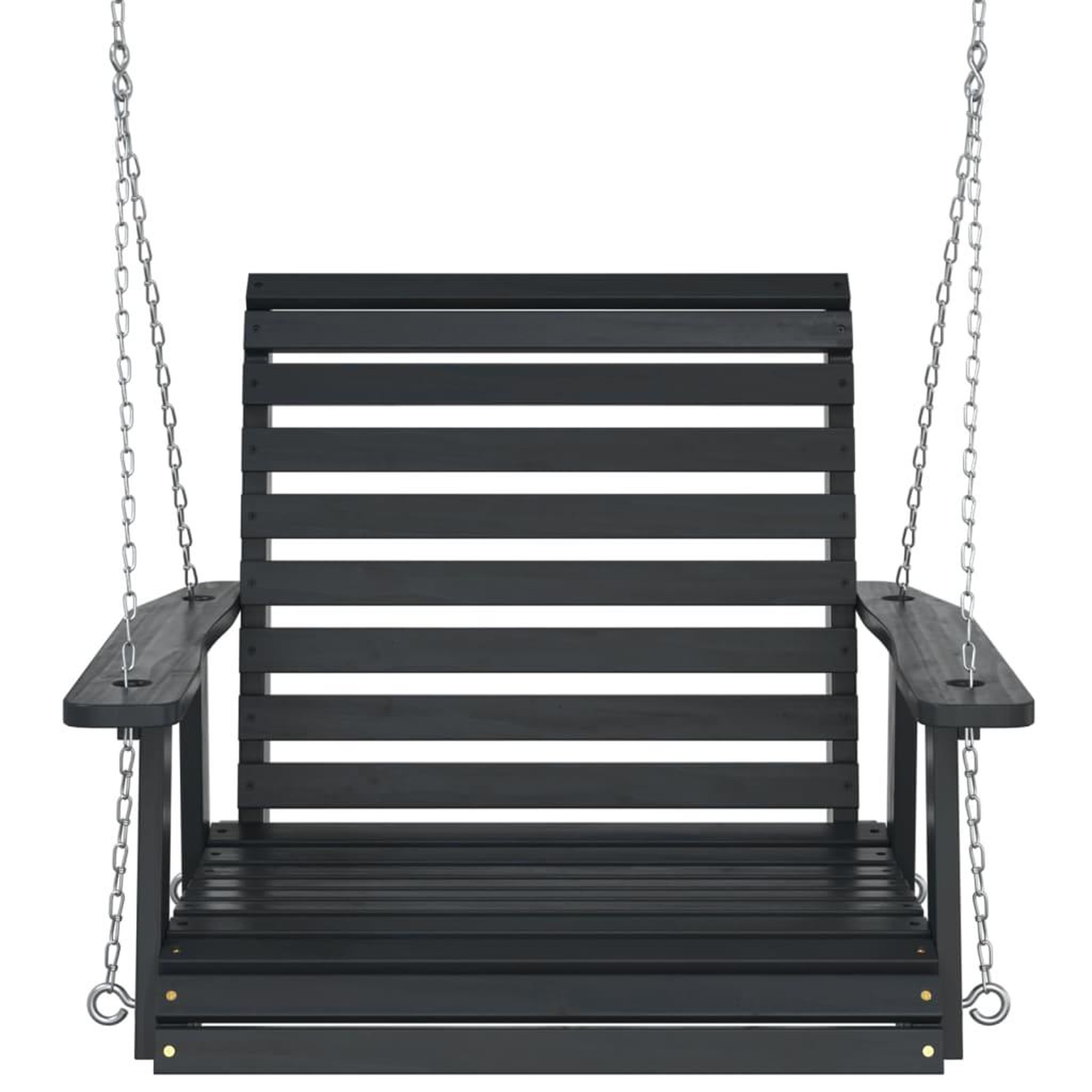 Voir la diapositive 4 : VIDAXL Chaise balançoire de jardin chaînes en metal bois massif sapin