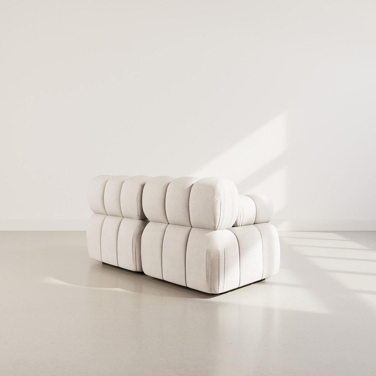 LISA DESIGN Ruby - canapé droit modulable 2 places en velours texturé