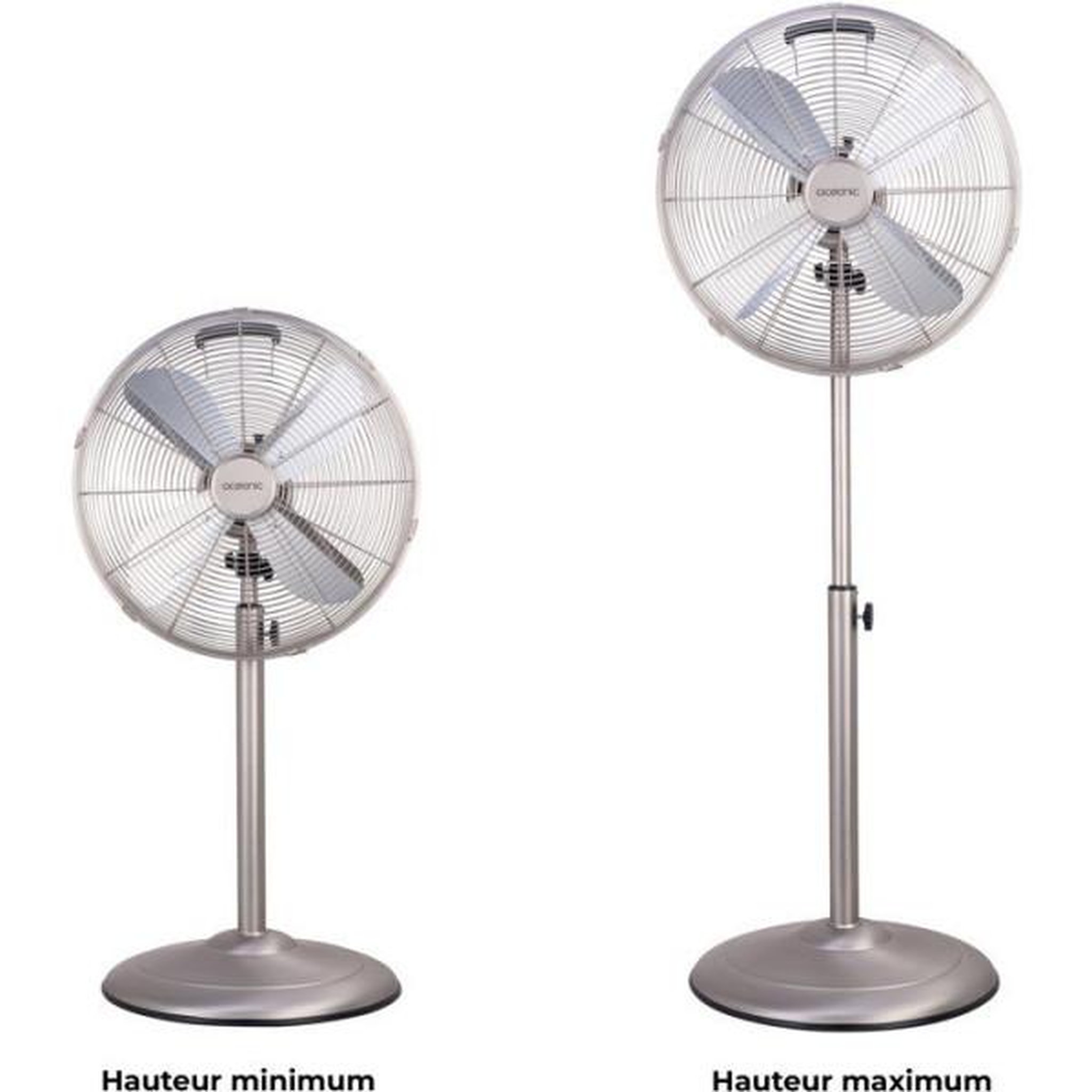 Voir la diapositive 3 : OCEANIC Ventilateur sur pied 40 cm oceanic - 3 vitesses - puissance 50 w - hauteur réglable 90 a 125 cm - pales en aluminium - métal b