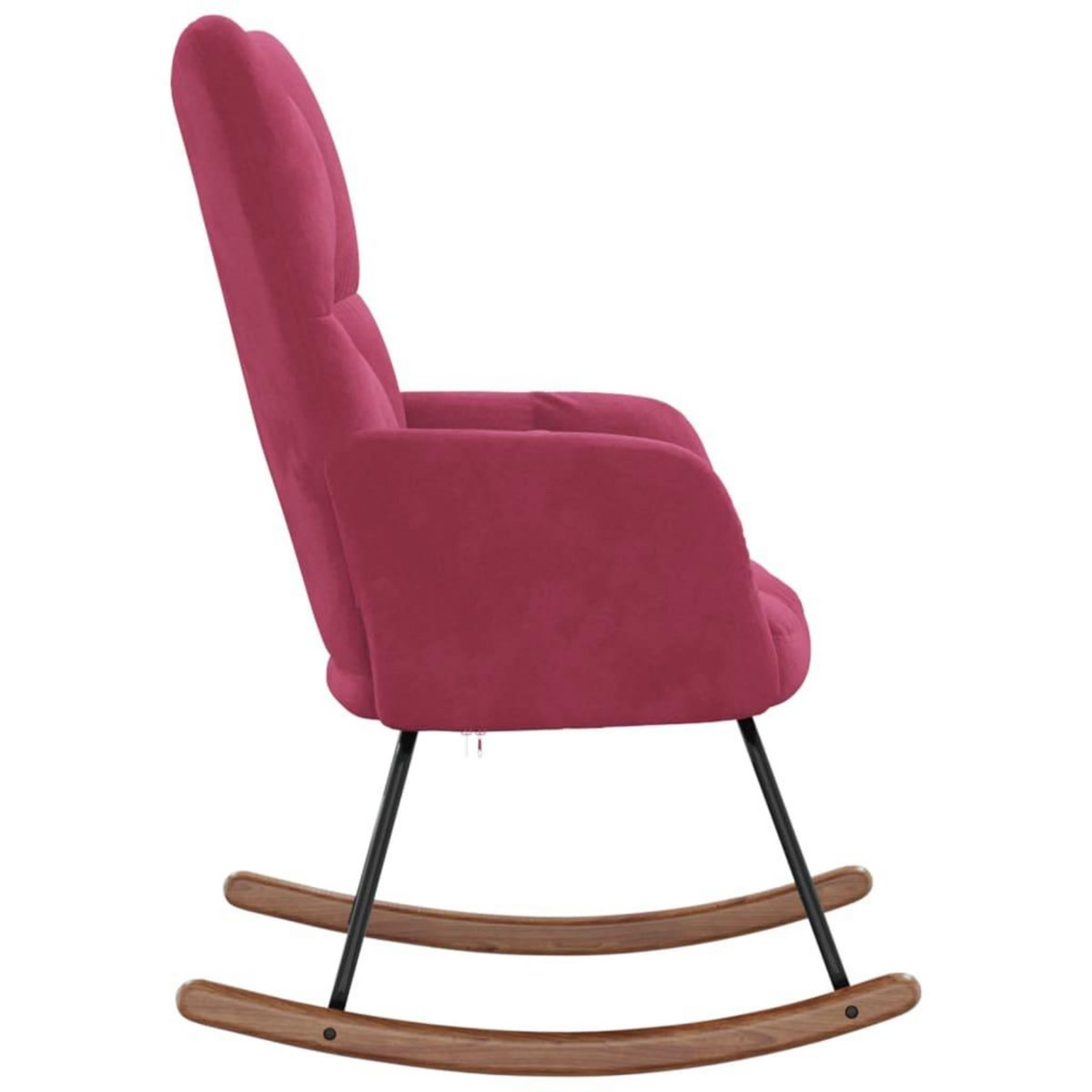 VIDAXL Chaise a bascule Rouge bordeaux Velours