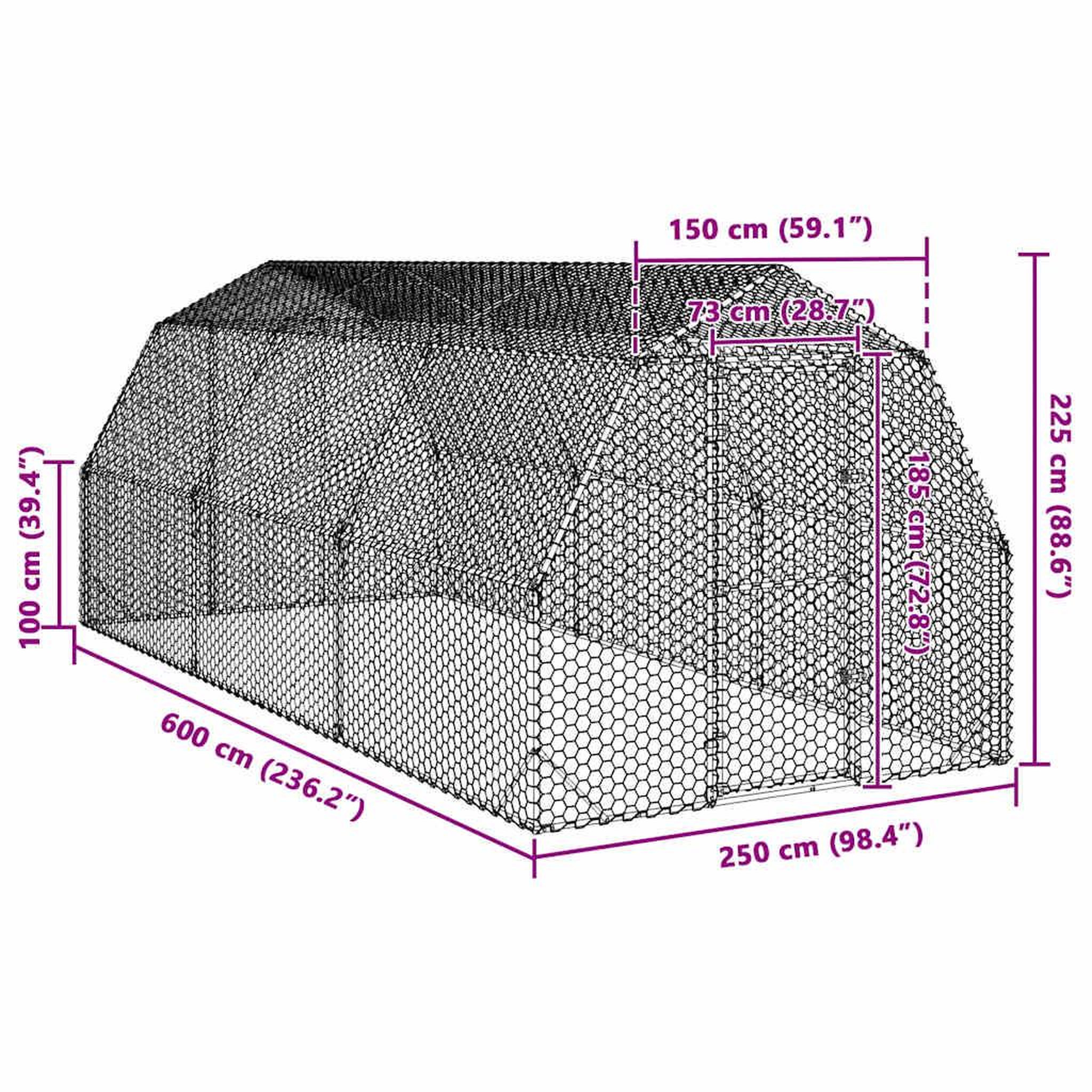 Voir la diapositive 6 : VIDAXL Poulailler 2,5x6x2,25 m acier galvanise