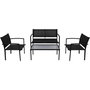 Voir la diapositive 2 : VIDAXL Salon de jardin 4 pcs Textilene Noir