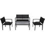 Voir la diapositive 2 : VIDAXL Salon de jardin 4 pcs Textilene Noir