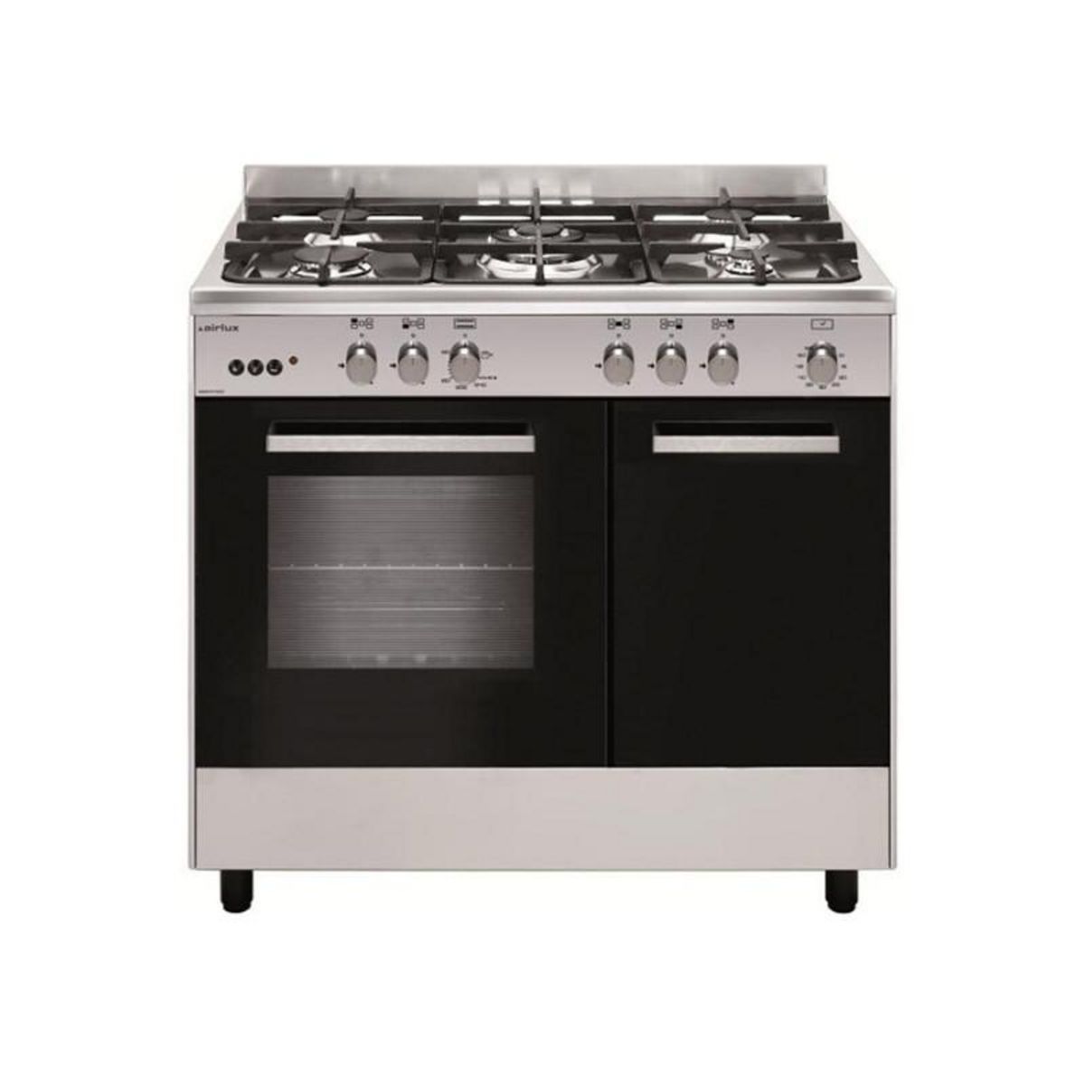 Airlux Piano de cuisson Airlux AA9PCGIX2 Butamax 90cm Gaz noir inox