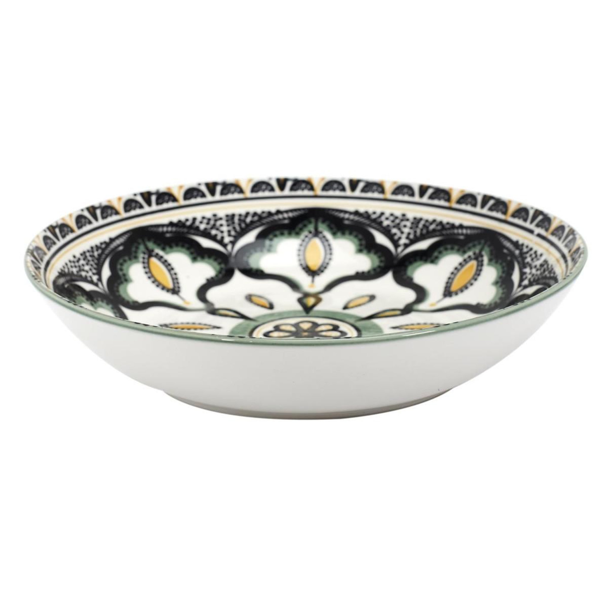 Voir la diapositive 2 : The Home Deco Factory Lot de 6 assiettes creuses  mandala  20cm vert