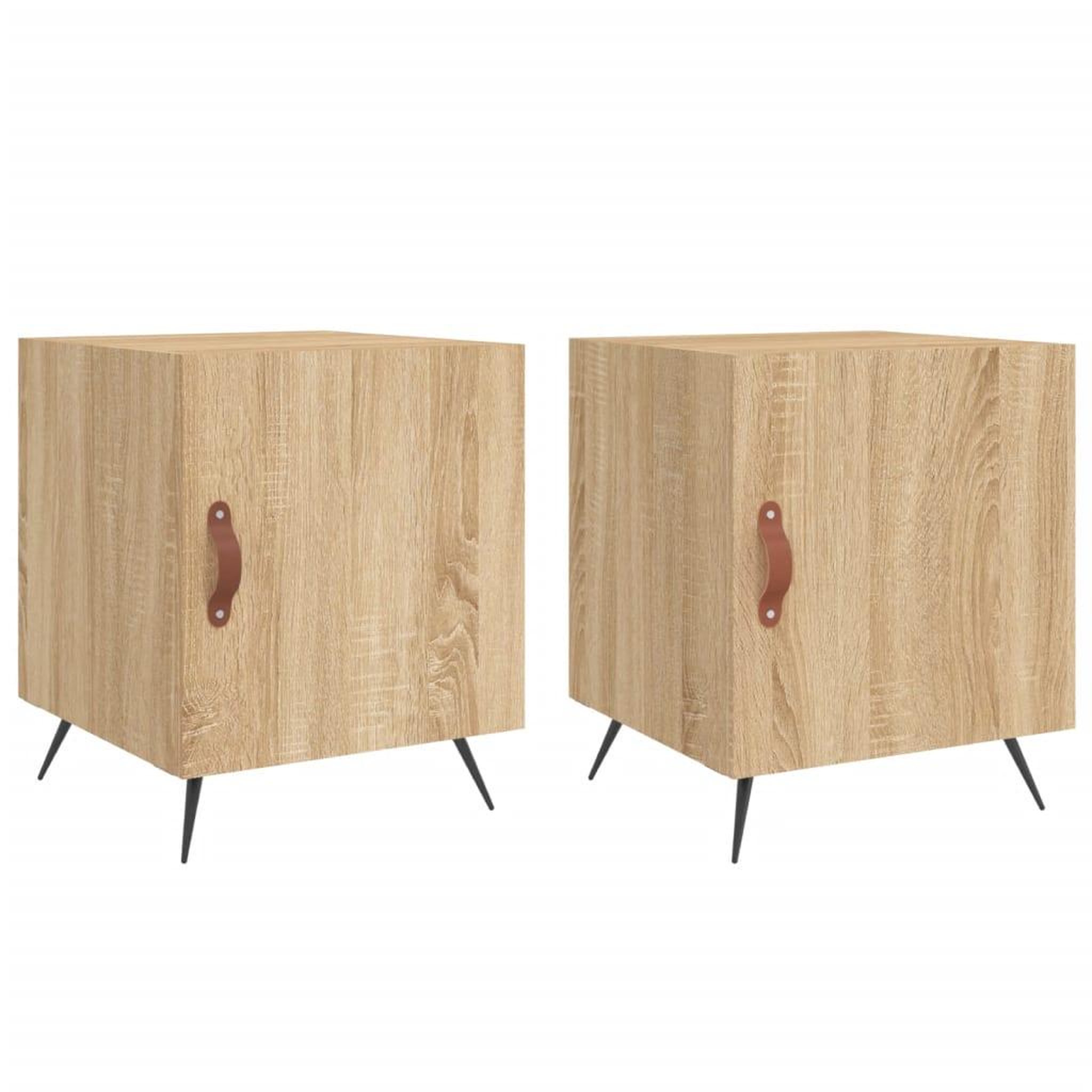 Voir la diapositive 2 : VIDAXL Tables de chevet 2 pcs chene sonoma 40x40x50 cm bois ingenierie