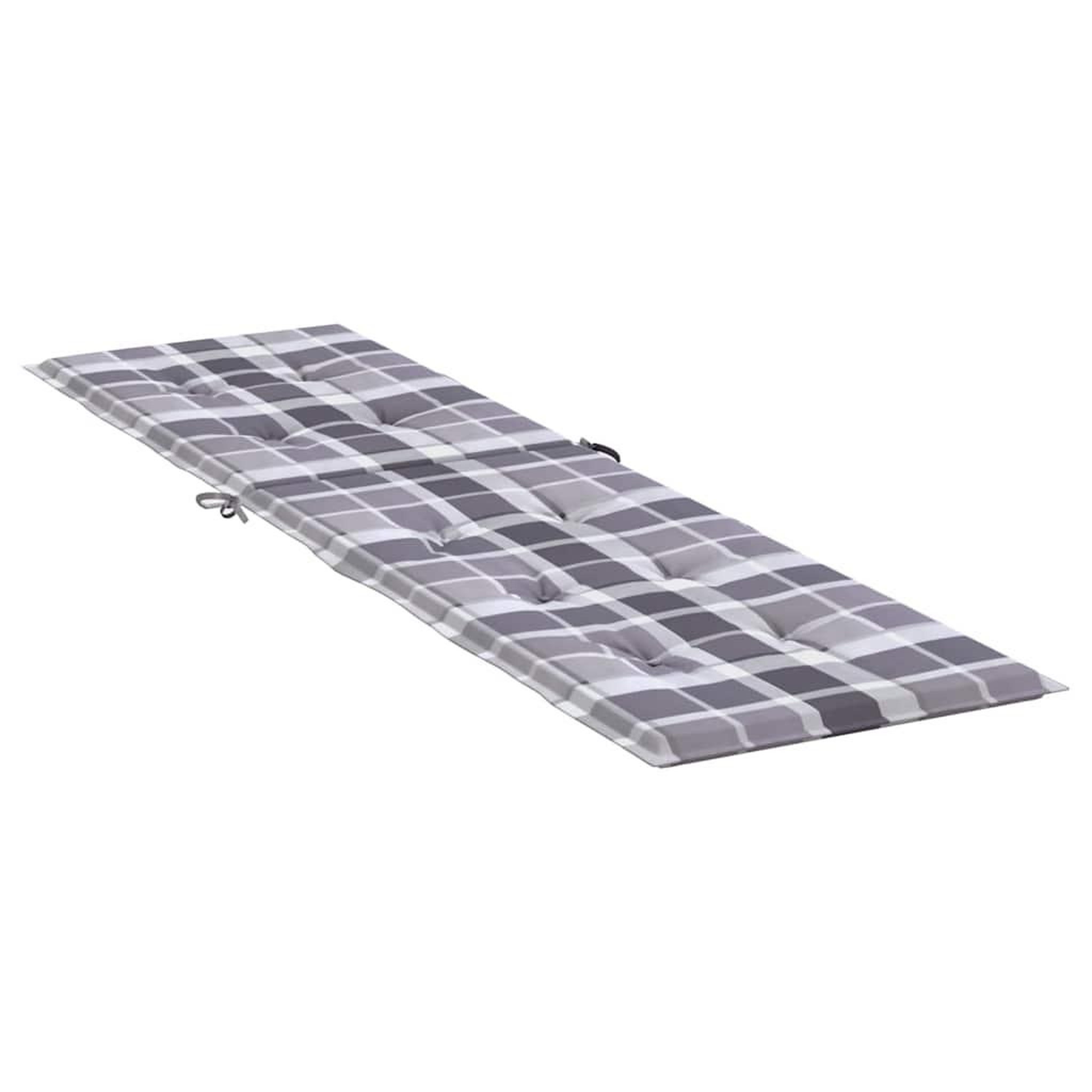 Voir la diapositive 4 : VIDAXL Coussin de chaise de terrasse carreaux gris (75+105)x50x4 cm