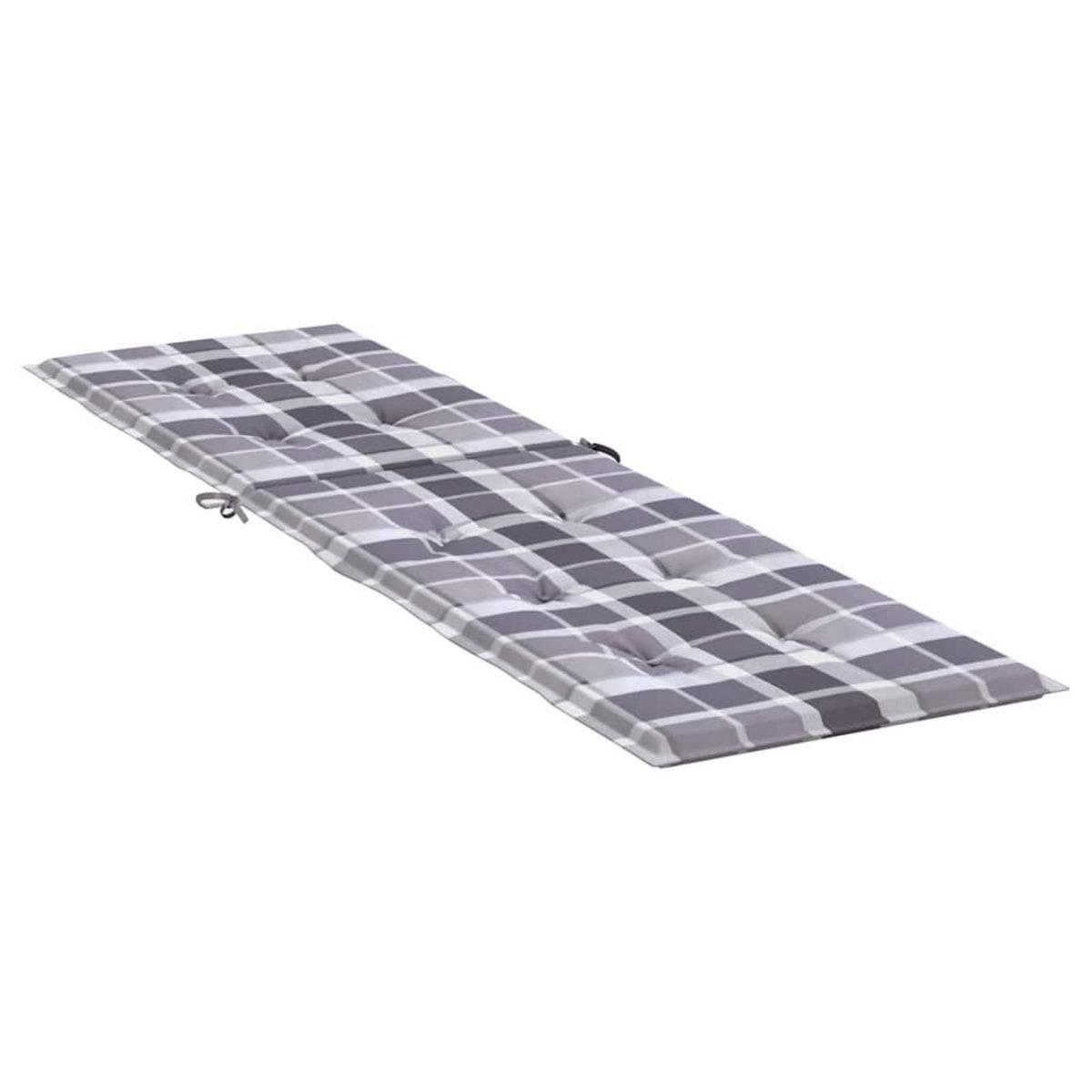 VIDAXL Coussin de chaise de terrasse carreaux gris (75+105)x50x4 cm