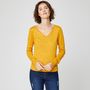 Voir la diapositive 1 : INEXTENSO Pull col v jaune moutarde femme