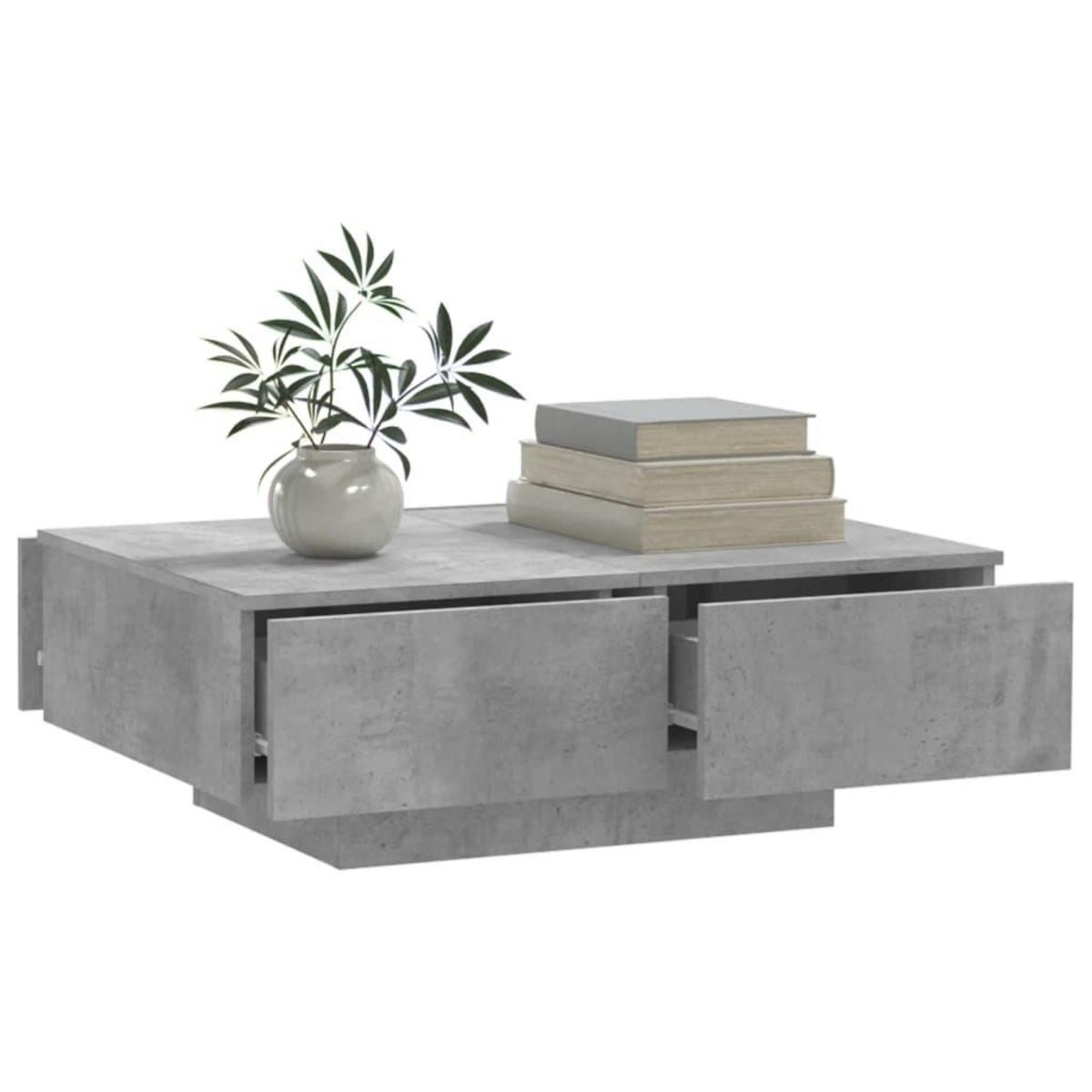 VIDAXL Table basse Gris beton 90x60x31 cm Agglomere