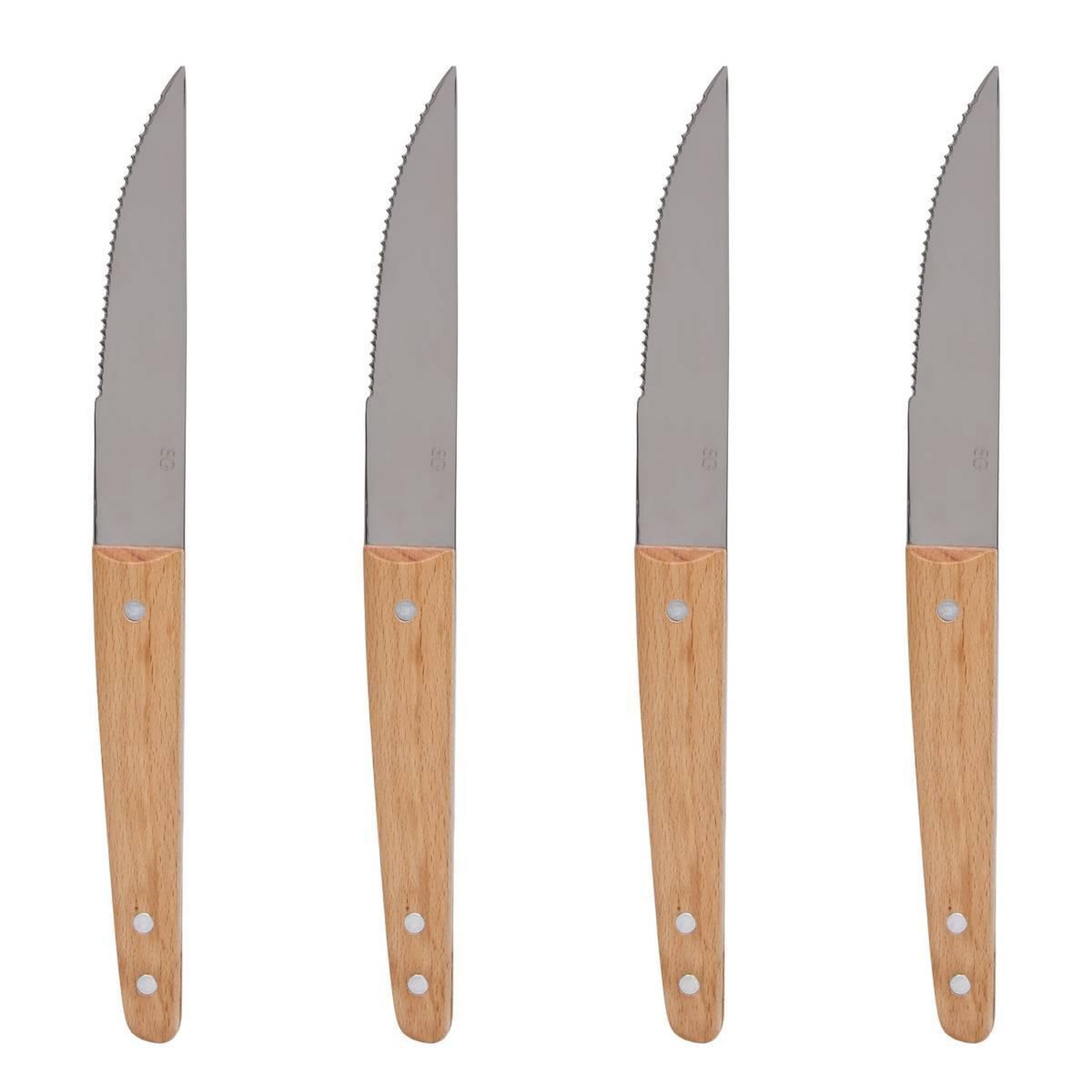 SECRET DE GOURMET Lot de 4 Couteaux à Steak  Authentic  22cm Marron