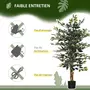 HOMCOM Arbre artificiel plante artificiel ficus banian hauteur 1,3 m tronc branches liane lichen feuilles grand réalisme pot inclus