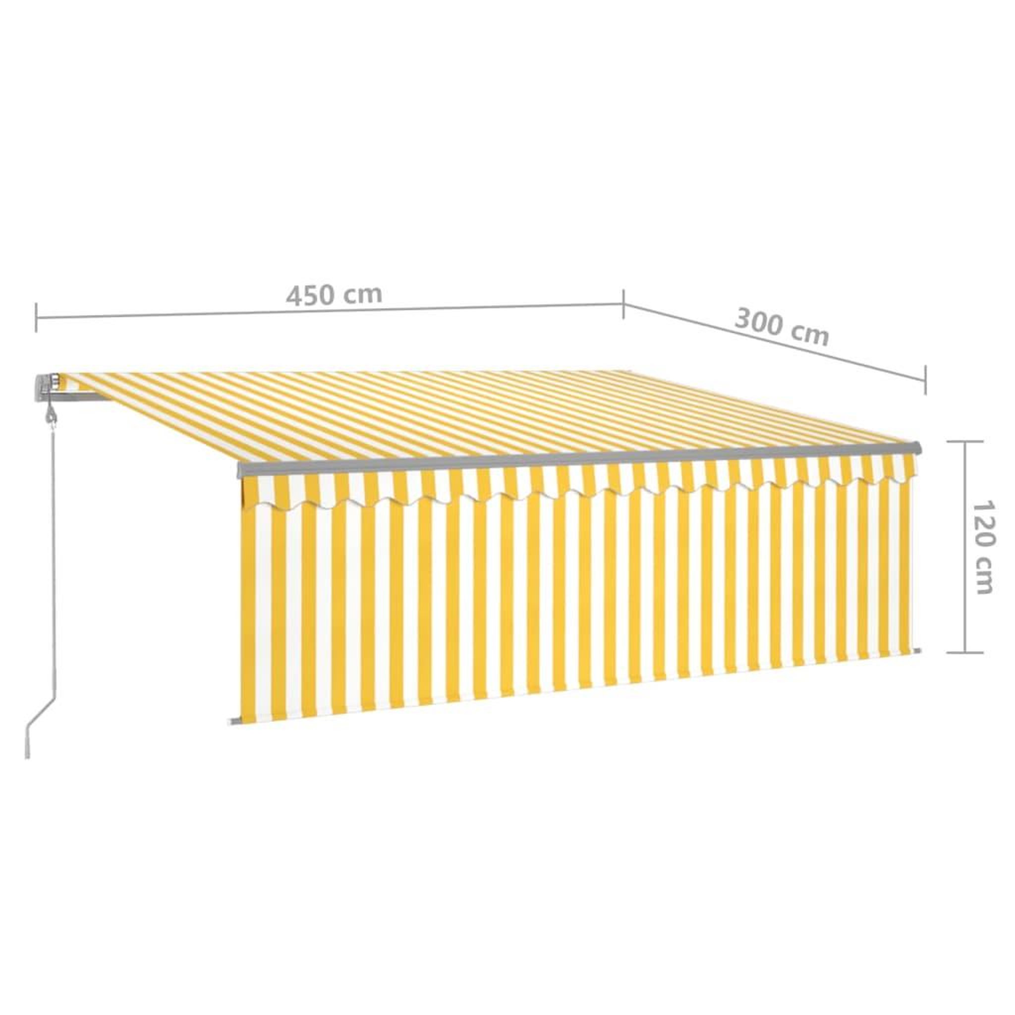 Voir la diapositive 6 : VIDAXL Auvent automatique retractable avec store 4,5x3m Jaune et blanc
