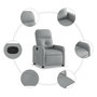 Voir la diapositive 5 : VIDAXL Fauteuil inclinable Gris clair Tissu