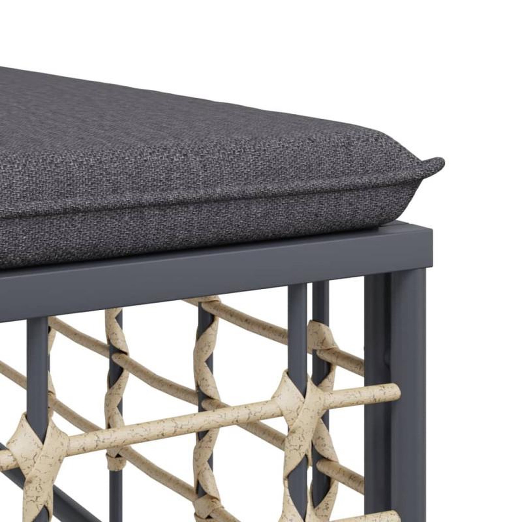 Voir la diapositive 5 : VIDAXL Canapé central de jardin avec coussin gris foncé résine tressée