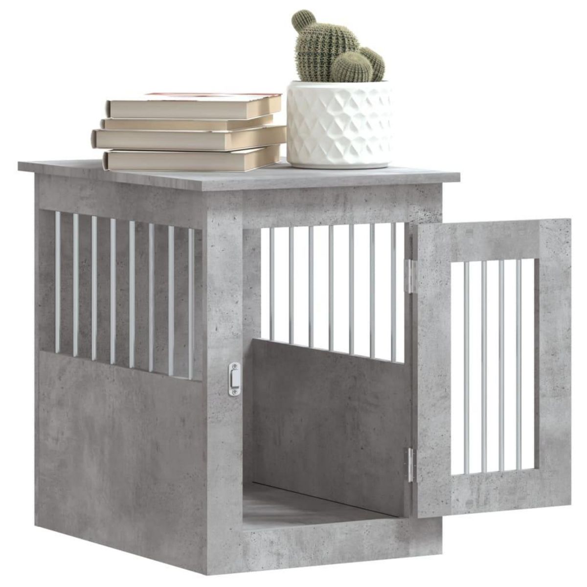 VIDAXL Meuble de cage pour chiens gris beton 45x62x59 cm