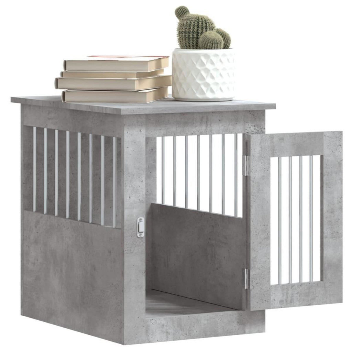 VIDAXL Meuble de cage pour chiens gris beton 45x62x59 cm