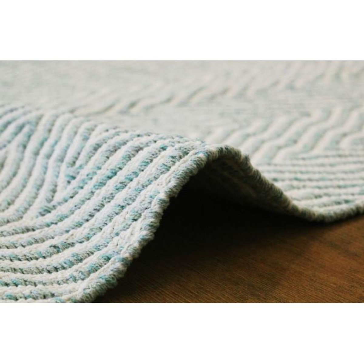 Paris Prix Tapis Rayé Fait Main  Aperitif  Turquoise