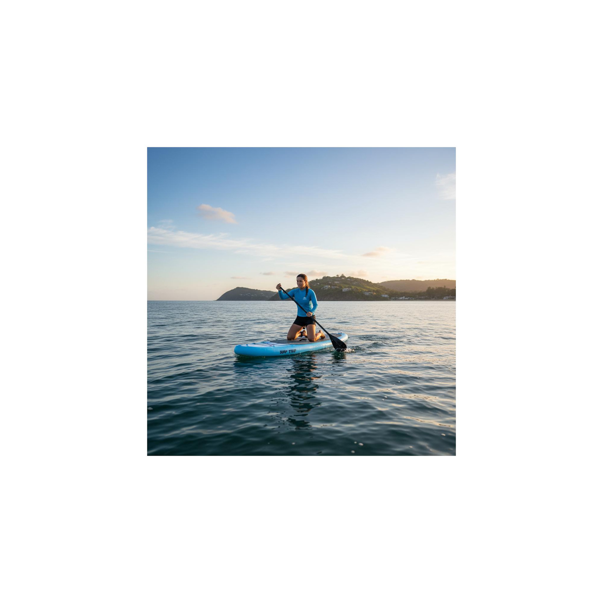 Voir la diapositive 3 : SURFTRIP Paddle gonflable - surftrip - en dropstitch - avec sac de transport - dimensions : 305 x 76 x 15 cm