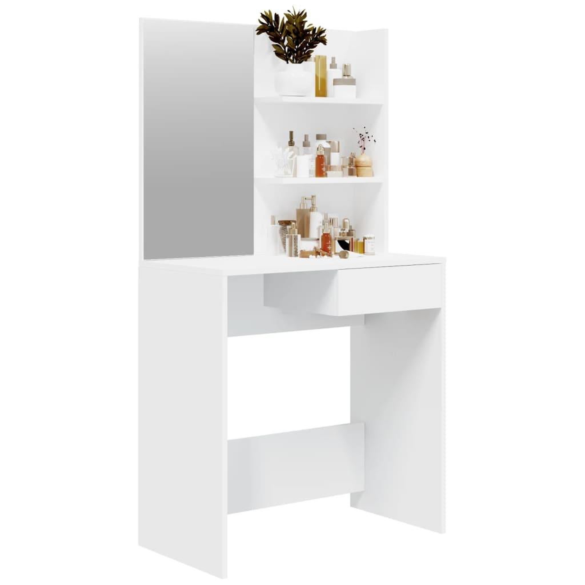 Voir la diapositive 4 : VIDAXL Coiffeuse avec miroir blanc 74,5x40x141 cm