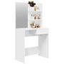Voir la diapositive 4 : VIDAXL Coiffeuse avec miroir blanc 74,5x40x141 cm