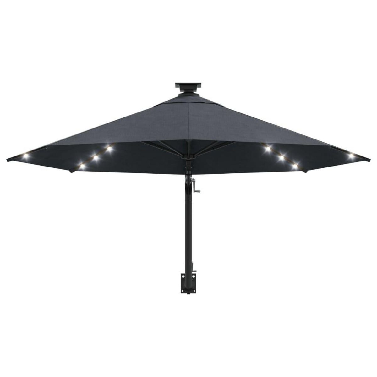VIDAXL Parasol mural de jardin avec LED 300 cm anthracite