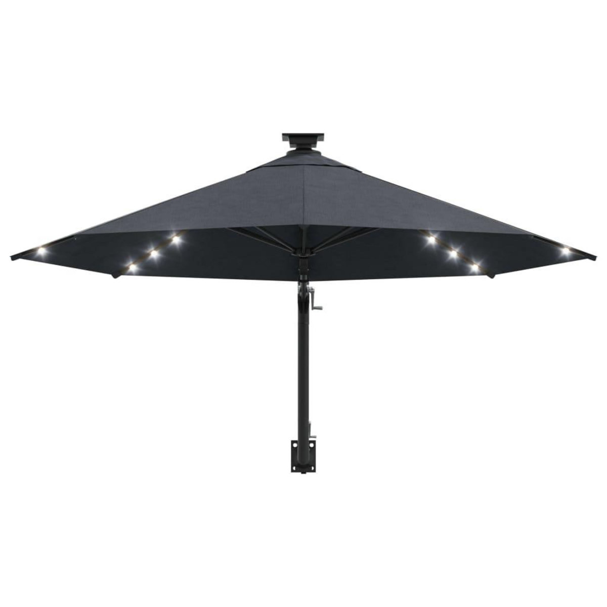 VIDAXL Parasol mural de jardin avec LED 300 cm anthracite