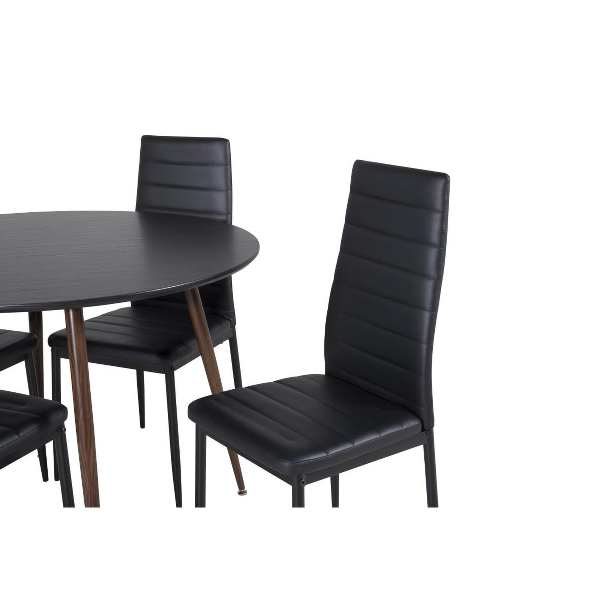 Voir la diapositive 2 : Paris Prix Ensemble table à manger & 4 chaises  plaza & slim  100cm noir