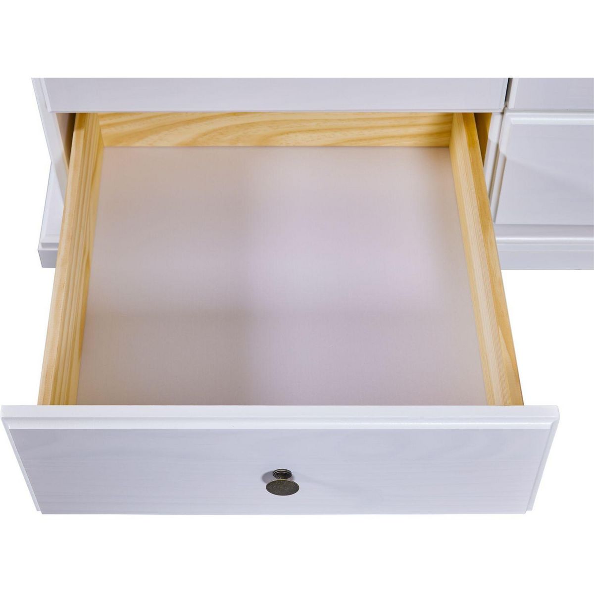 Armoire rustique en pin massif 2 portes  2 tiroirs L104cm BASTIAN