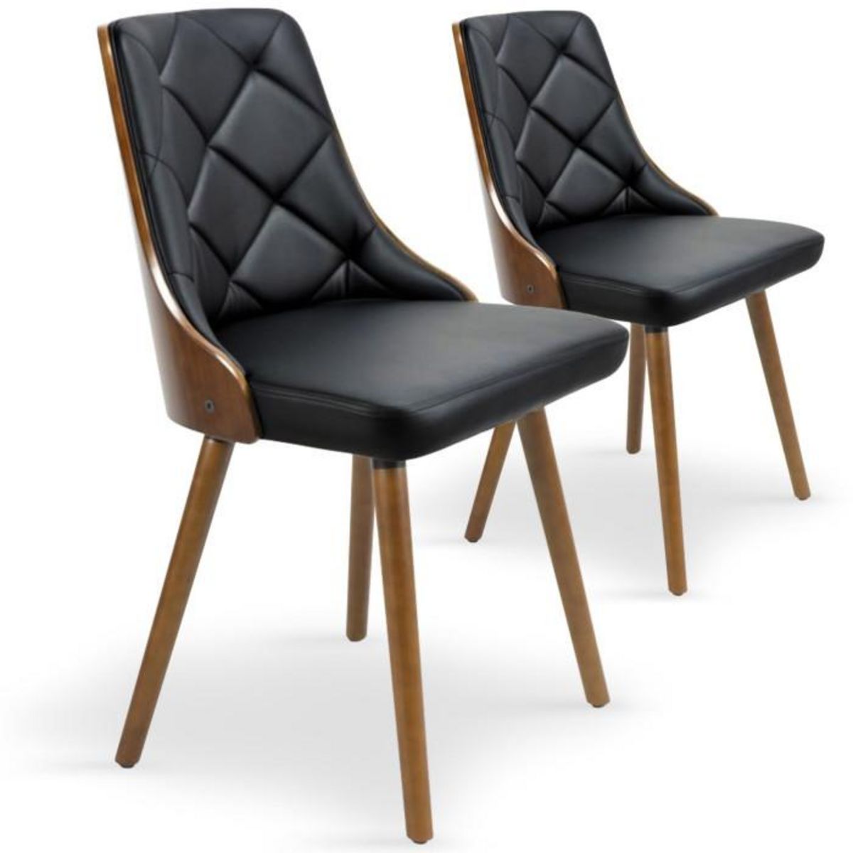 Paris Prix Lot de 2 Chaises Scandinave  Cargo  79cm Noisette & Noir