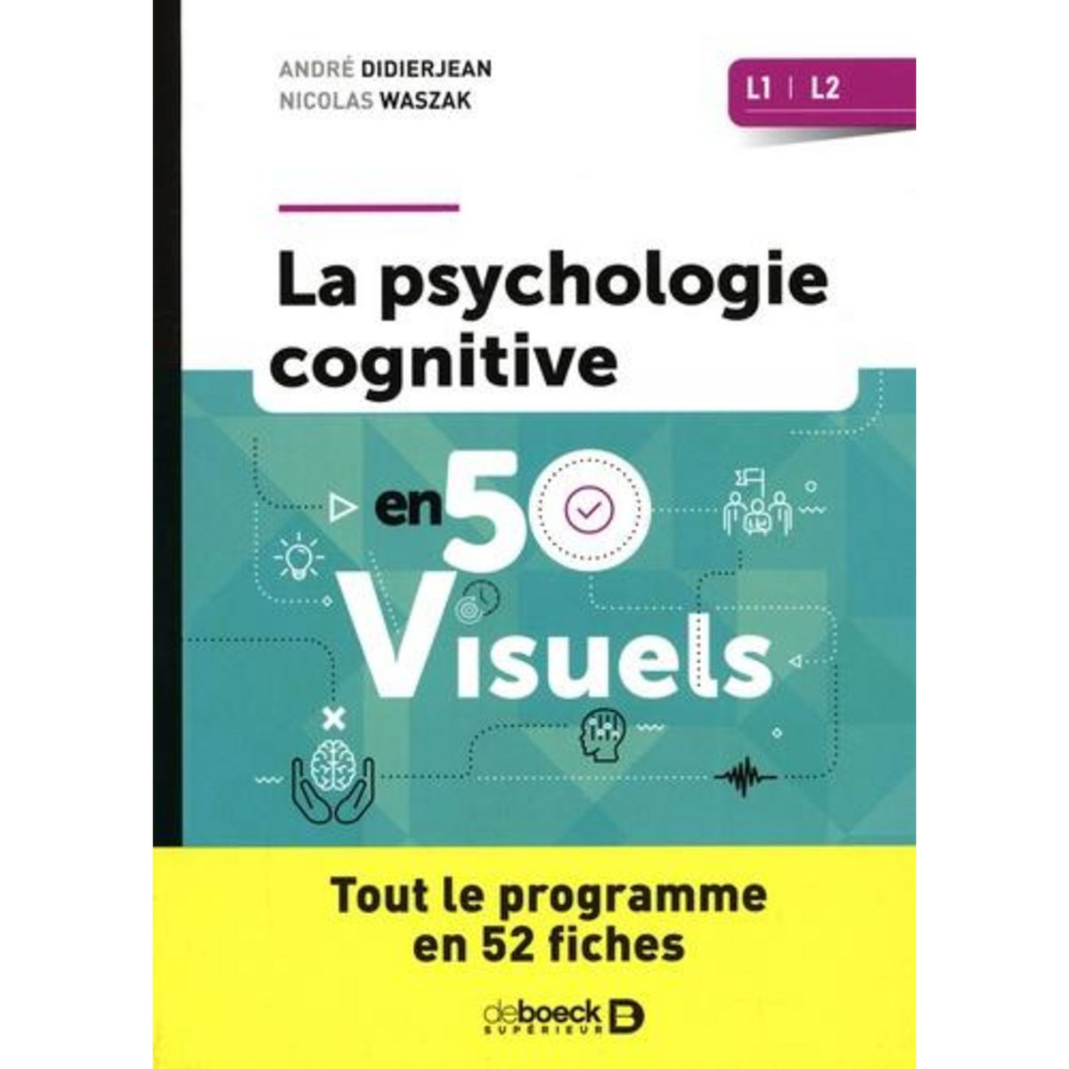 LA PSYCHOLOGIE COGNITIVE EN 50 VISUELS L1 L2. TOUT LE PROGRAMME EN 52 FICHES, Didierjean André