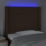 Voir la diapositive 4 : VIDAXL Tete de lit a LED Marron fonce 103x16x118/128 cm Tissu