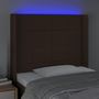 Voir la diapositive 4 : VIDAXL Tete de lit a LED Marron fonce 103x16x118/128 cm Tissu
