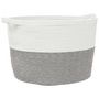 Voir la diapositive 2 : VIDAXL Panier a linge gris et blanc Ø60x36 cm coton