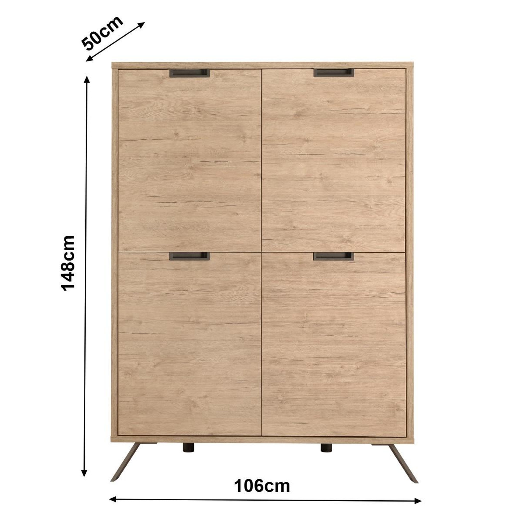 Voir la diapositive 6 : JLC KREATION Argentier-bar moderne en bois 4 portes pleines DIANA