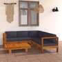 VIDAXL Salon de jardin 6 pcs avec coussins gris fonce Bois d'acacia