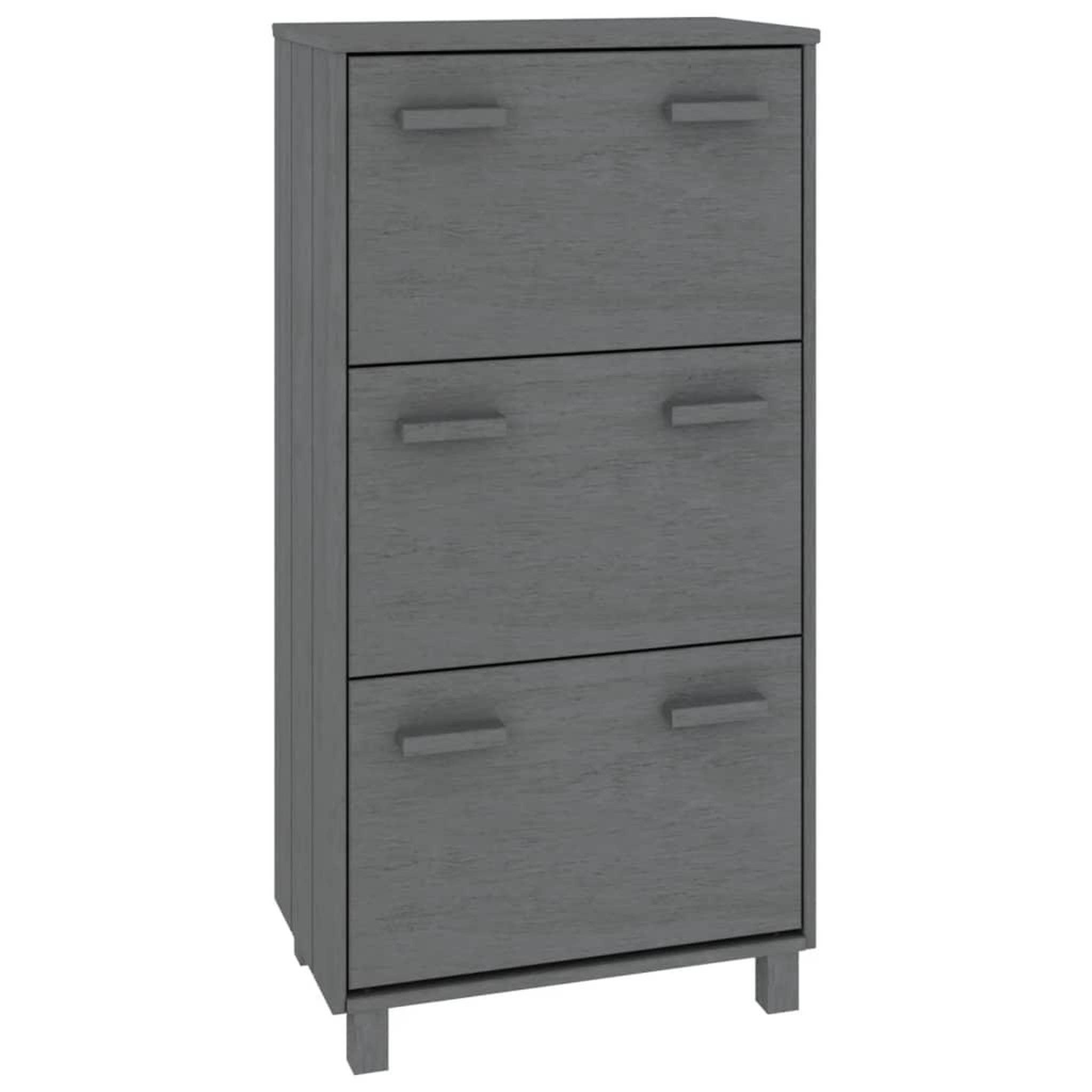 VIDAXL Armoire a chaussures hamar gris fonce 59,5x35x117 cm pin massif