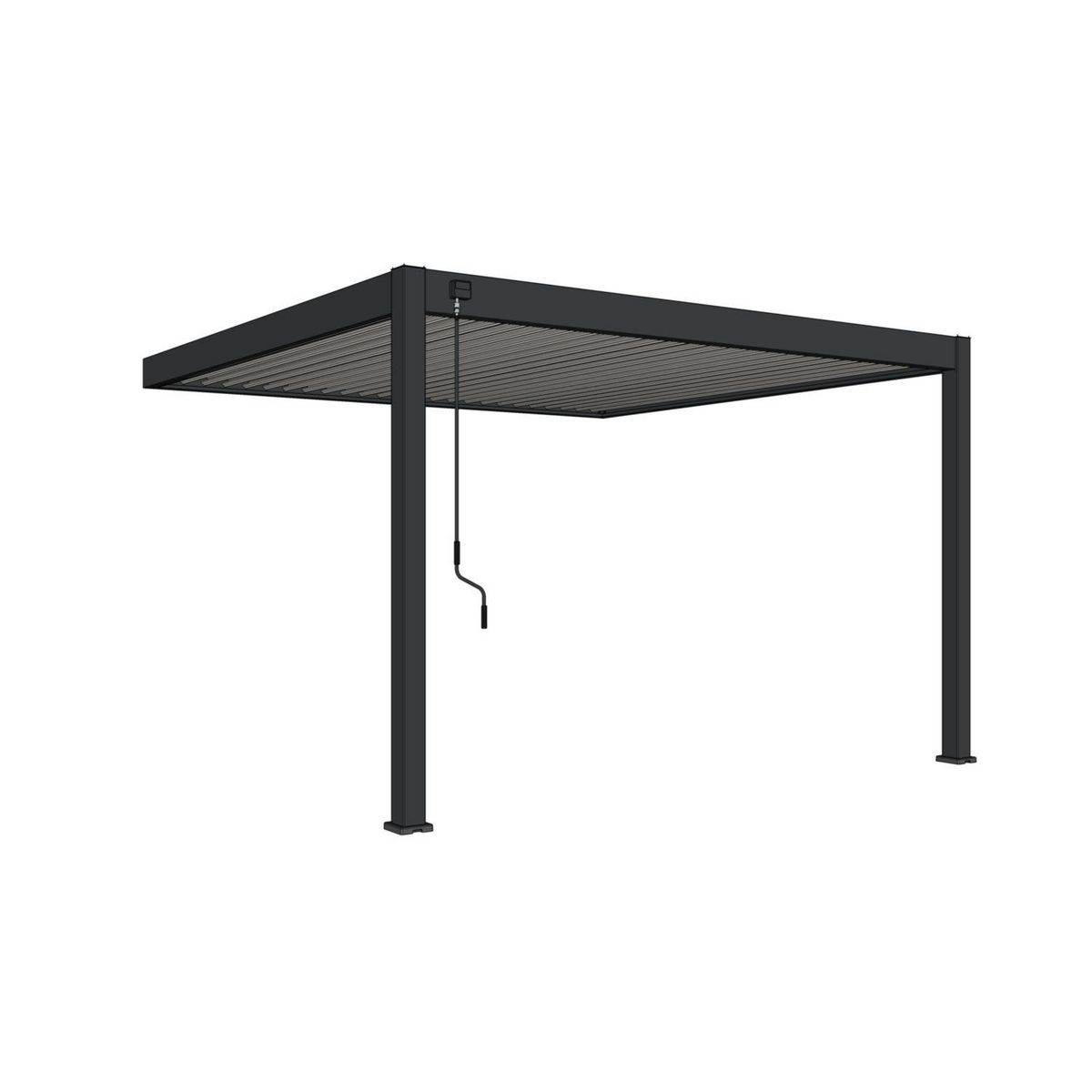 Pergola Bioclimatique adossée (2 pieds) 3,6x4 m -  Aluminum - Anthracite VS OMBREA®
