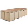 Voir la diapositive 3 : BEST MOBILIER Cuba – salon de jardin encastrable en résine tressé beige - 14 places - coussins beige + housse de protection