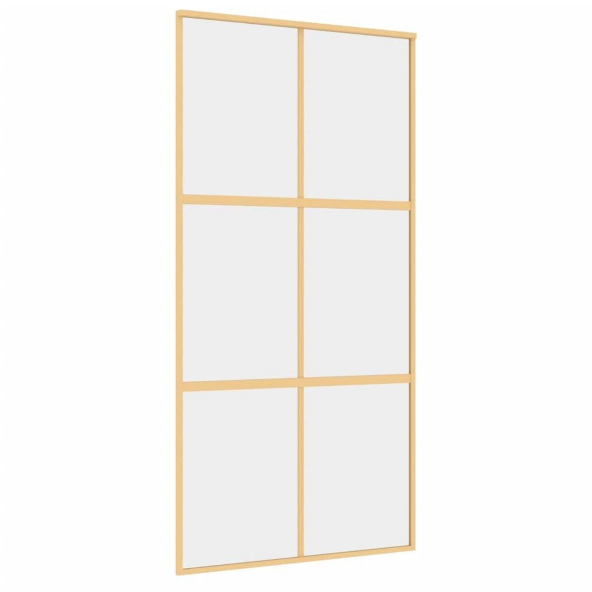 VIDAXL Porte coulissante dore 102,5x205cm verre ESG clair et aluminium