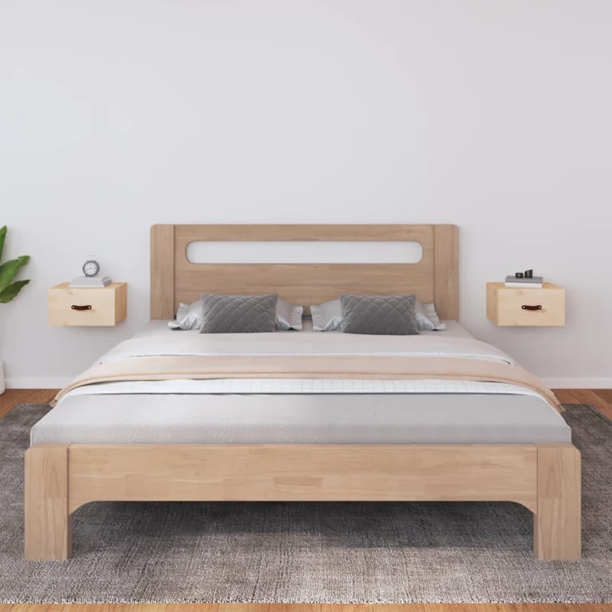 Voir la diapositive 1 : VIDAXL Tables de chevet murales 2 pcs 40x29,5x22 cm