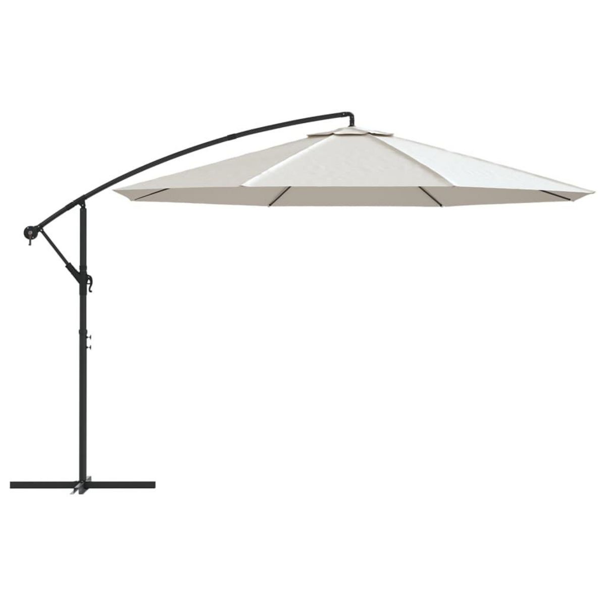 VIDAXL Parasol de jardin en porte-a-faux 3,5 m blanc sable