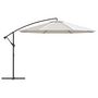 Voir la diapositive 3 : VIDAXL Parasol de jardin en porte-a-faux 3,5 m blanc sable