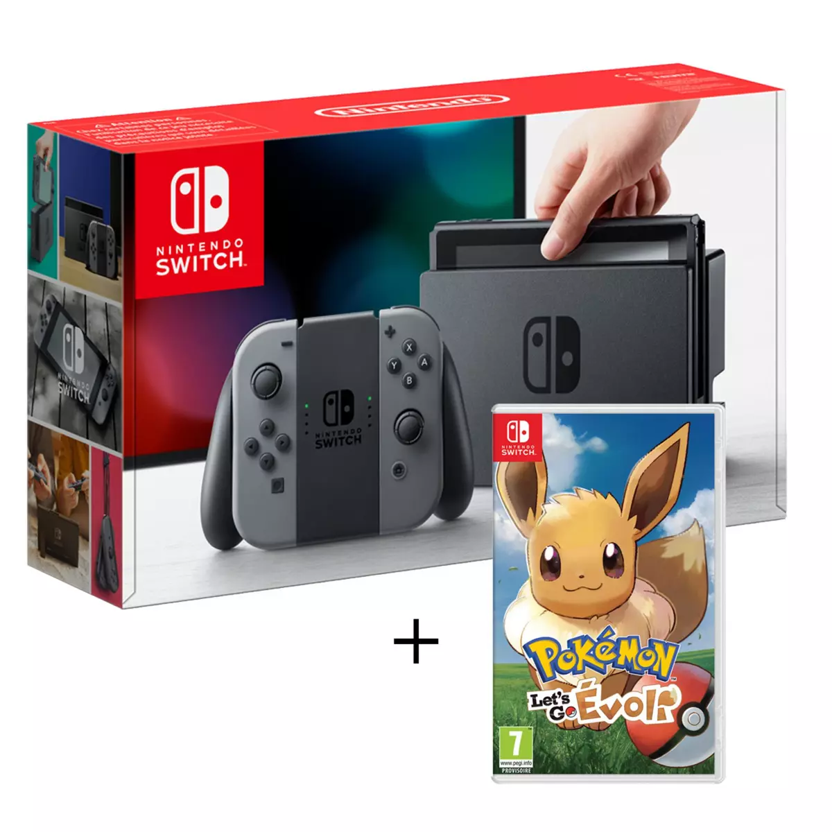 Console Nintendo Switch Grise + Pokémon Let's Go : Evoli