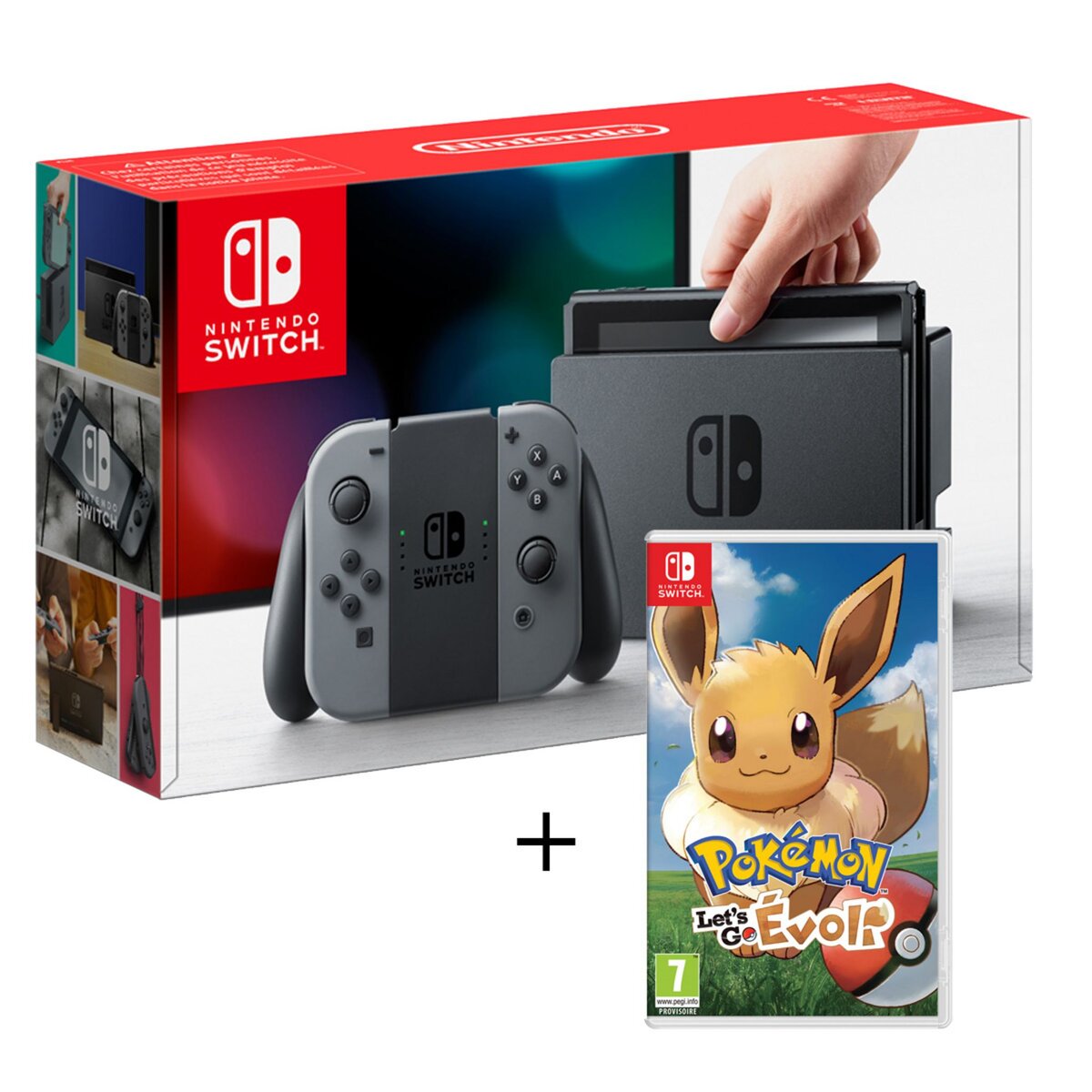 Console Nintendo Switch Grise + Pokémon Let's Go : Evoli