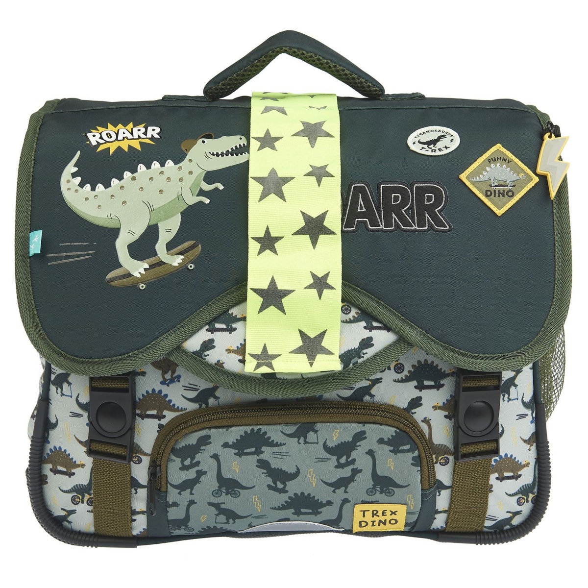 AUCHAN Cartable 36 cm marron Dinosaure