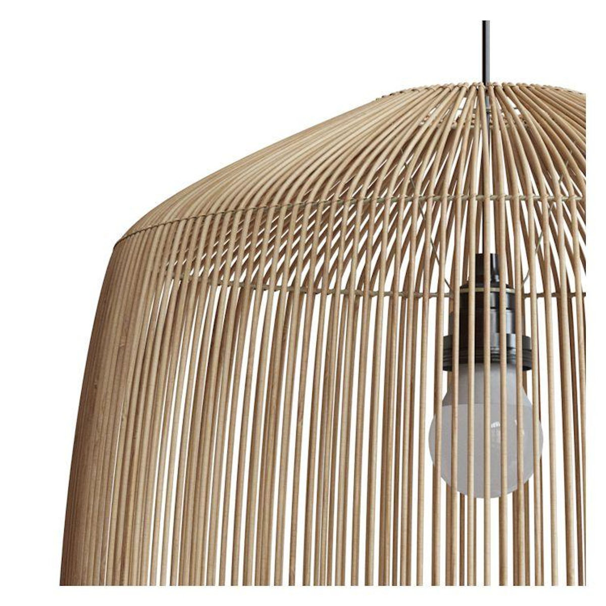 Rendez vous déco Abat-jour naturel pour suspension en rotin D40 cm - Hajar