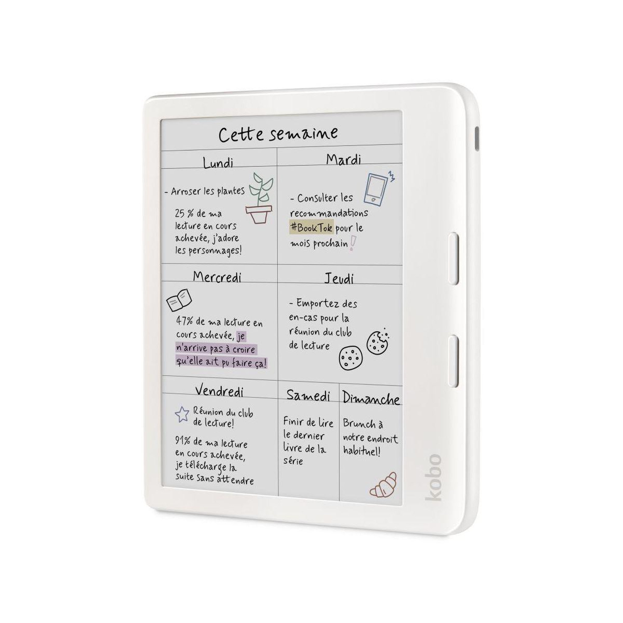 Voir la diapositive 3 : kobo Liseuse eBook Libra Colour Blanche